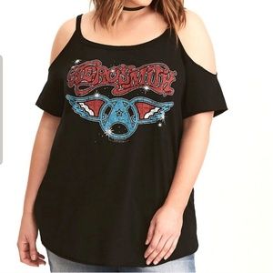 Torrid Premium Aerosmith Cold Shoulder Tee Sz 3